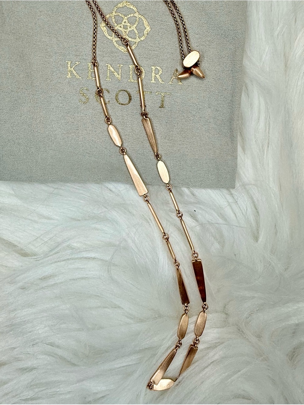 Kendra Scott Avril Rose Gold Long Necklace, Adjustable